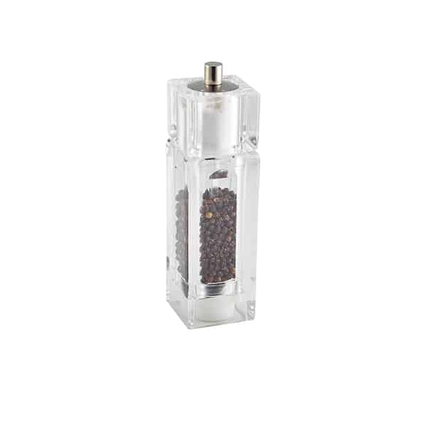 GenWare Clear Square Combi Pepper Grinder/ Salt Shaker - Pack of 6