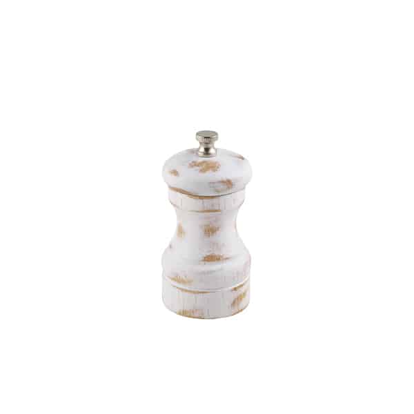 White Wash Salt/ Pepper Grinder 10cm - Pack of 6