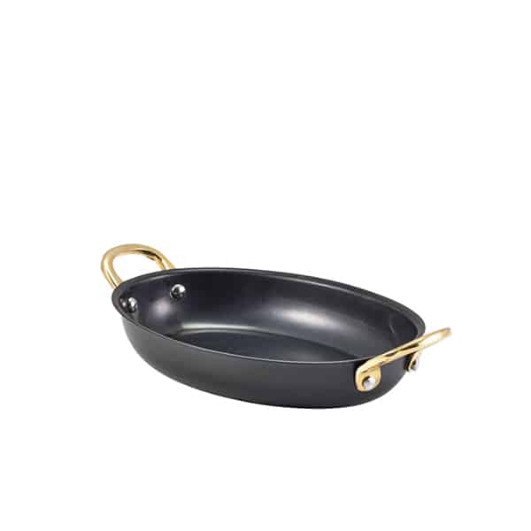 GenWare Black Vintage Steel Oval Dish 18.5 x 13.5cm - Pack of 6