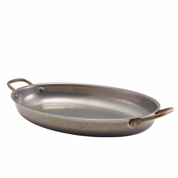 GenWare Vintage Steel Oval Dish 34 x 23cm - Pack of 3