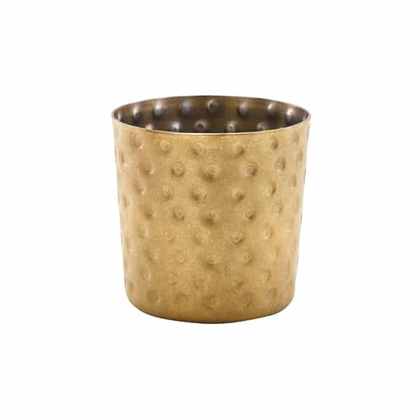 GenWare Gold Vintage Steel Hammered Serving Cup 8.5 x 8.5cm - Pack of 12