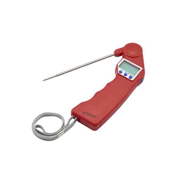 Genware Red Folding Probe Pocket Thermometer - Pack of 1