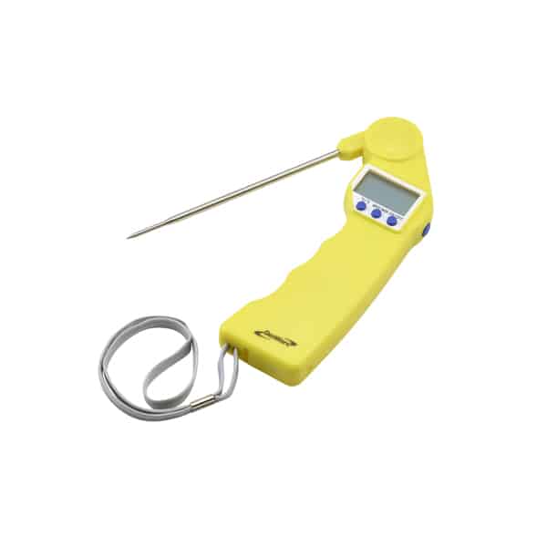 Genware Yellow Folding Probe Pocket Thermometer - Pack of 1
