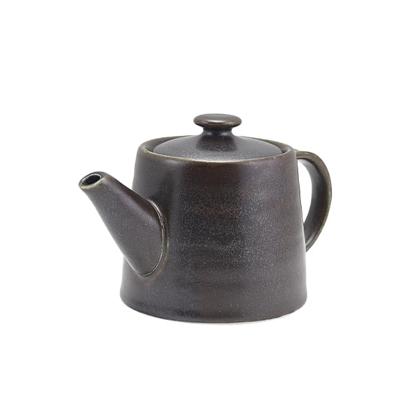 Terra Porcelain Black Teapot 50cl/ 17.6oz - Pack of 6