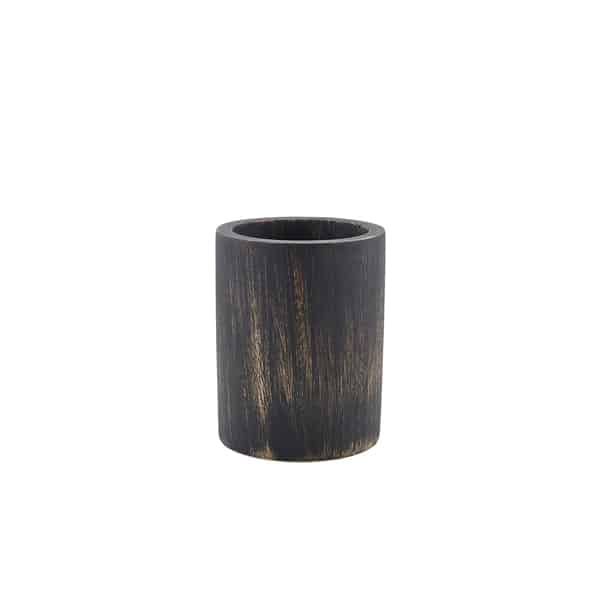 GenWare Black Wash Acacia Wood Cutlery Cylinder - Pack of 1