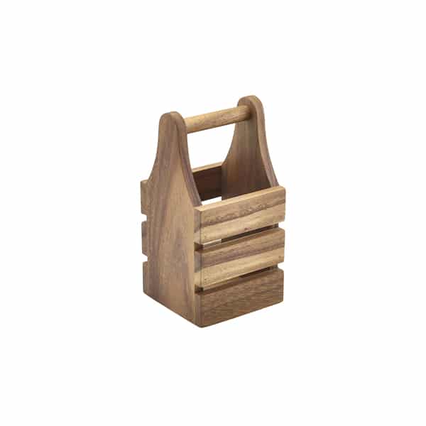 Acacia Wood Cutlery Holder 10 x 10 x 20cm - Pack of 1