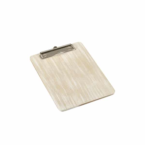 White Wash Wooden Menu Clipboard A5 18.5x24.5x0.6cm - Pack of 1