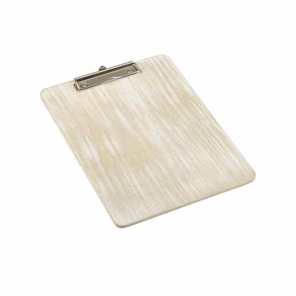 White Wash Wooden Menu Clipboard A4 24x32x0.6cm - Pack of 1