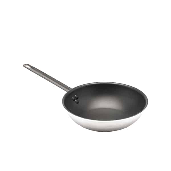 Non Stick Teflon Aluminium Flat Base Wok 30cm - Pack of 1