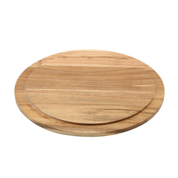 Genware Round Wood Serving/ Cake Board 33cm - Pack of 1