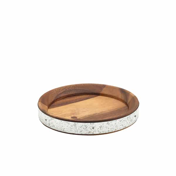 Acacia Wood Zinc Banded Serving Board 17cm - Pack of 1