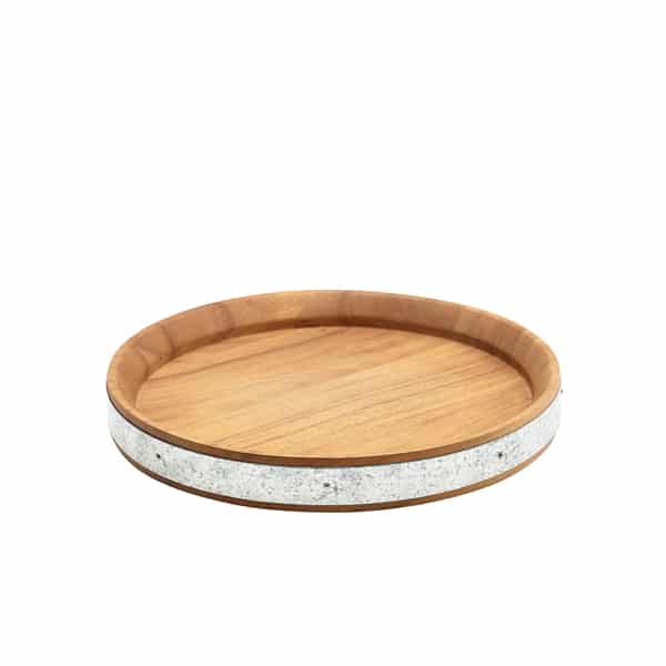 Acacia Wood Zinc Banded Serving Board 24cm - Pack of 1