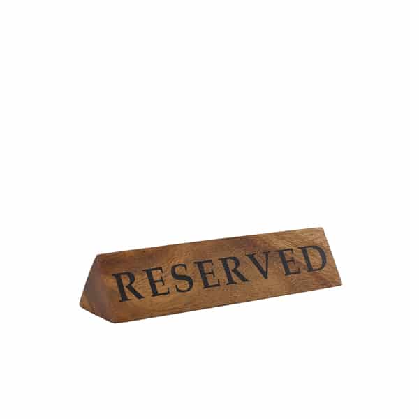 GenWare Acacia Wood Reserved Sign - Pack of 1