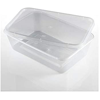 500ml Plastic Microwaveable Containers & Lids