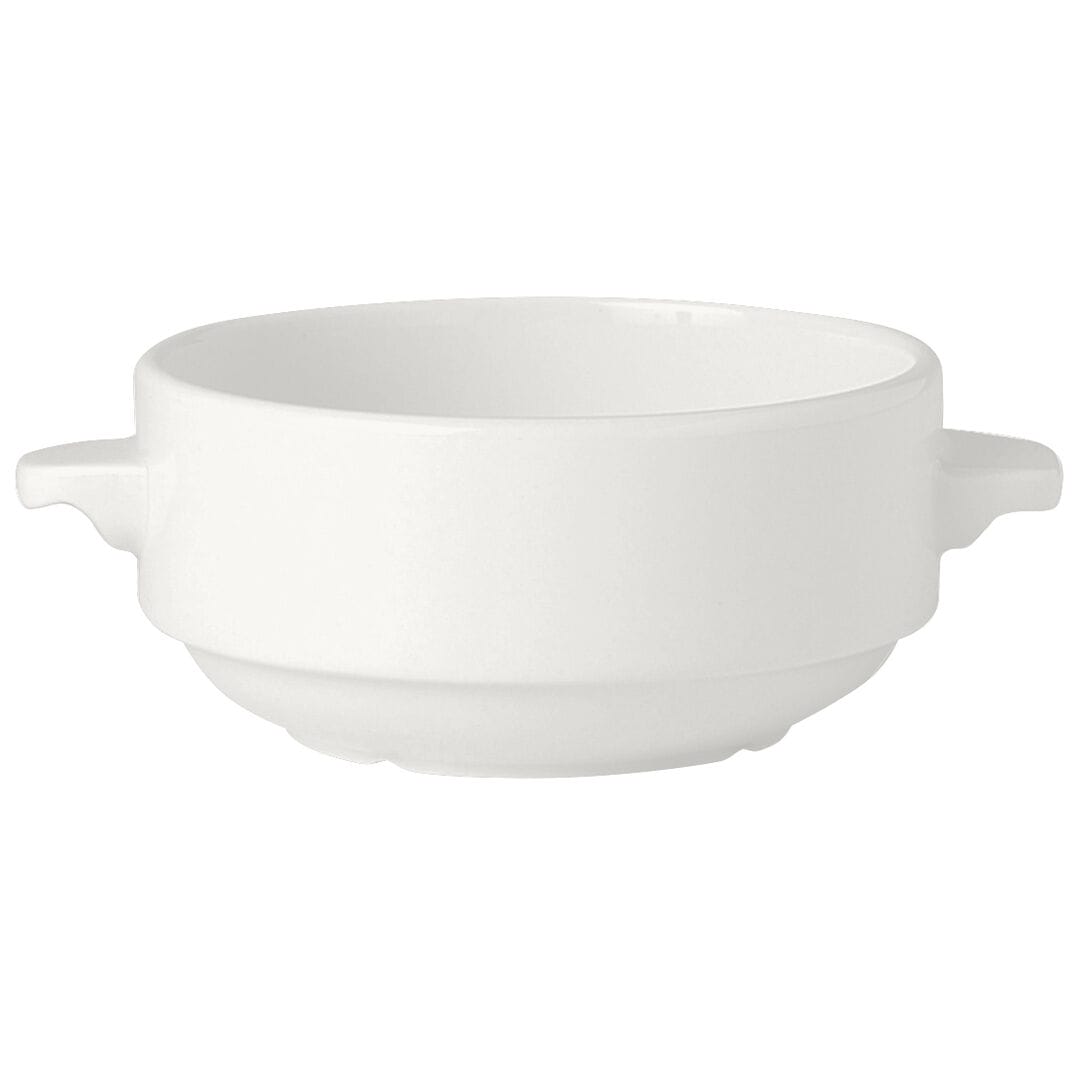 Simplicity White Lugged Stacking Soup Cup 28.5cl - Pack of 36