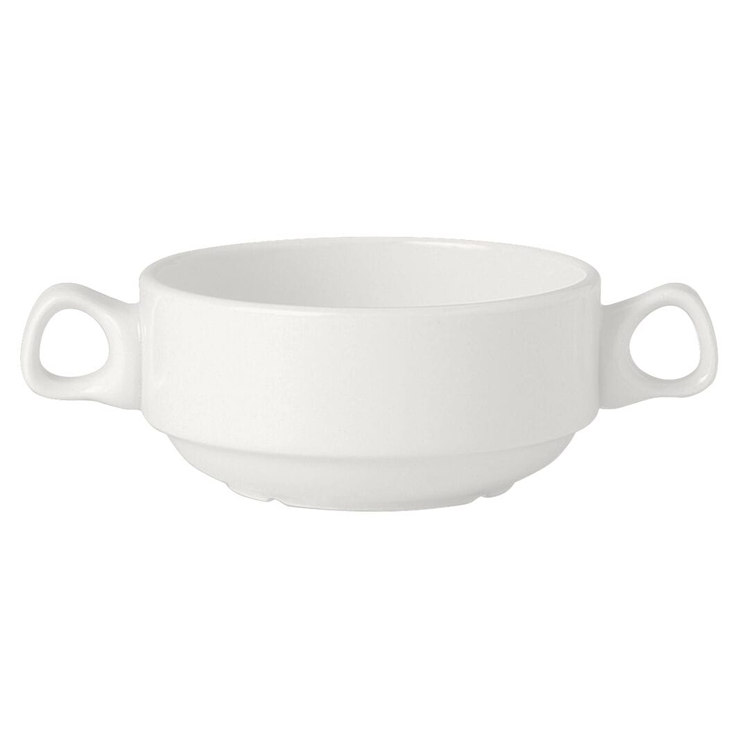 Simplicity White Handled Stacking Soup Cup 28.5cl - Pack of 36
