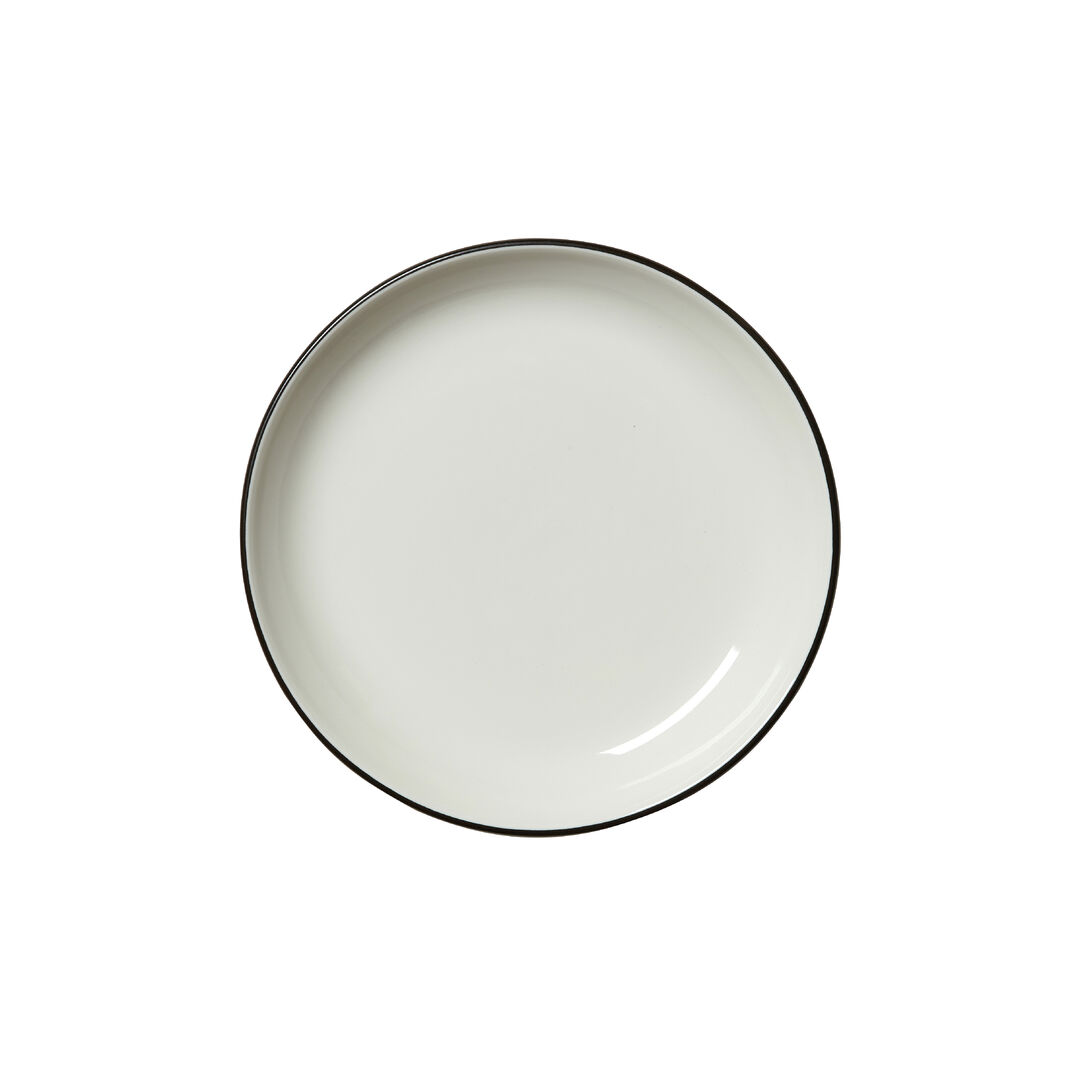 Asteria Ceramic Nordic Coupe Plate Black Rimmed - Pack of 12