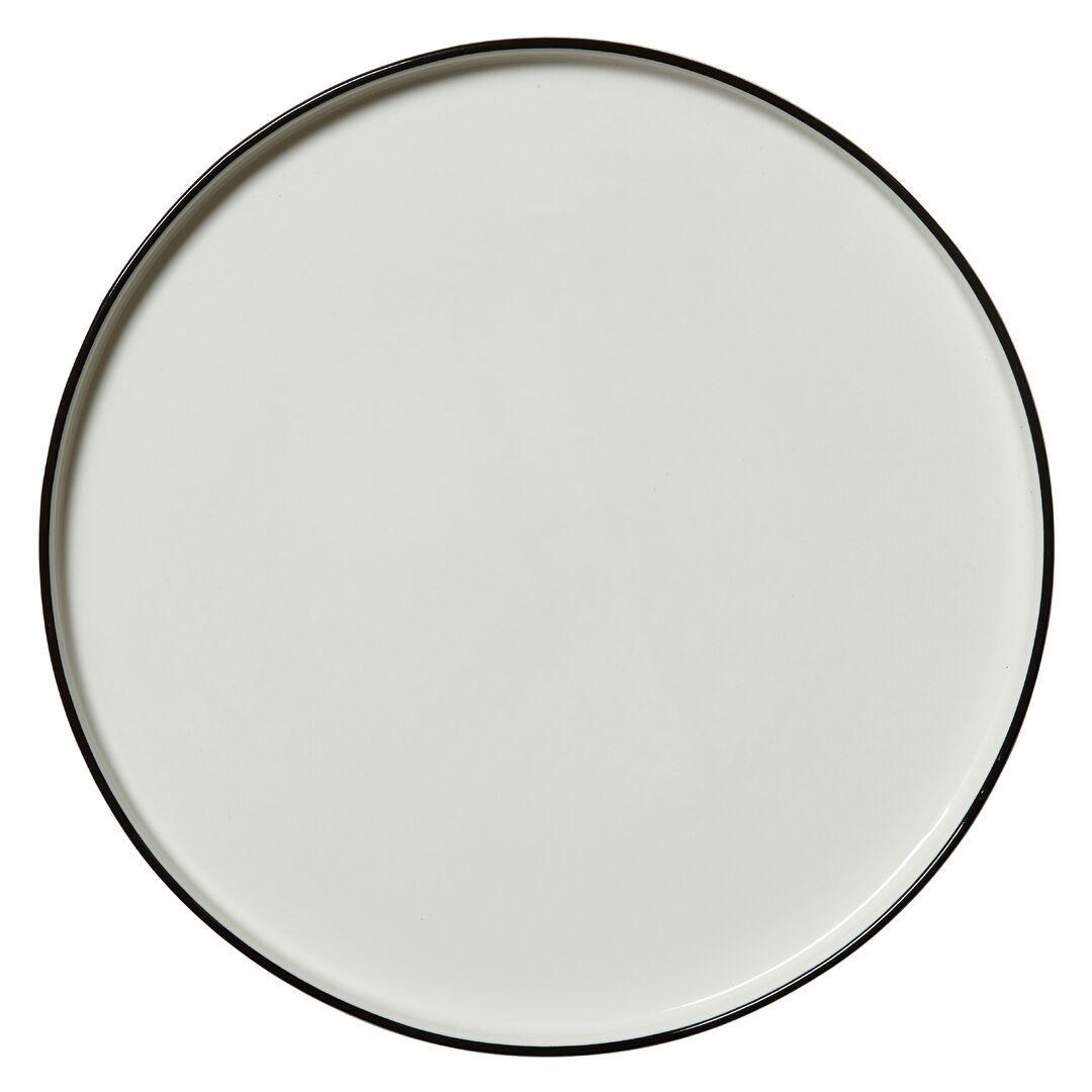Asteria Walled Plate Black Rim 28.5cm (11.2") - Pack of 6