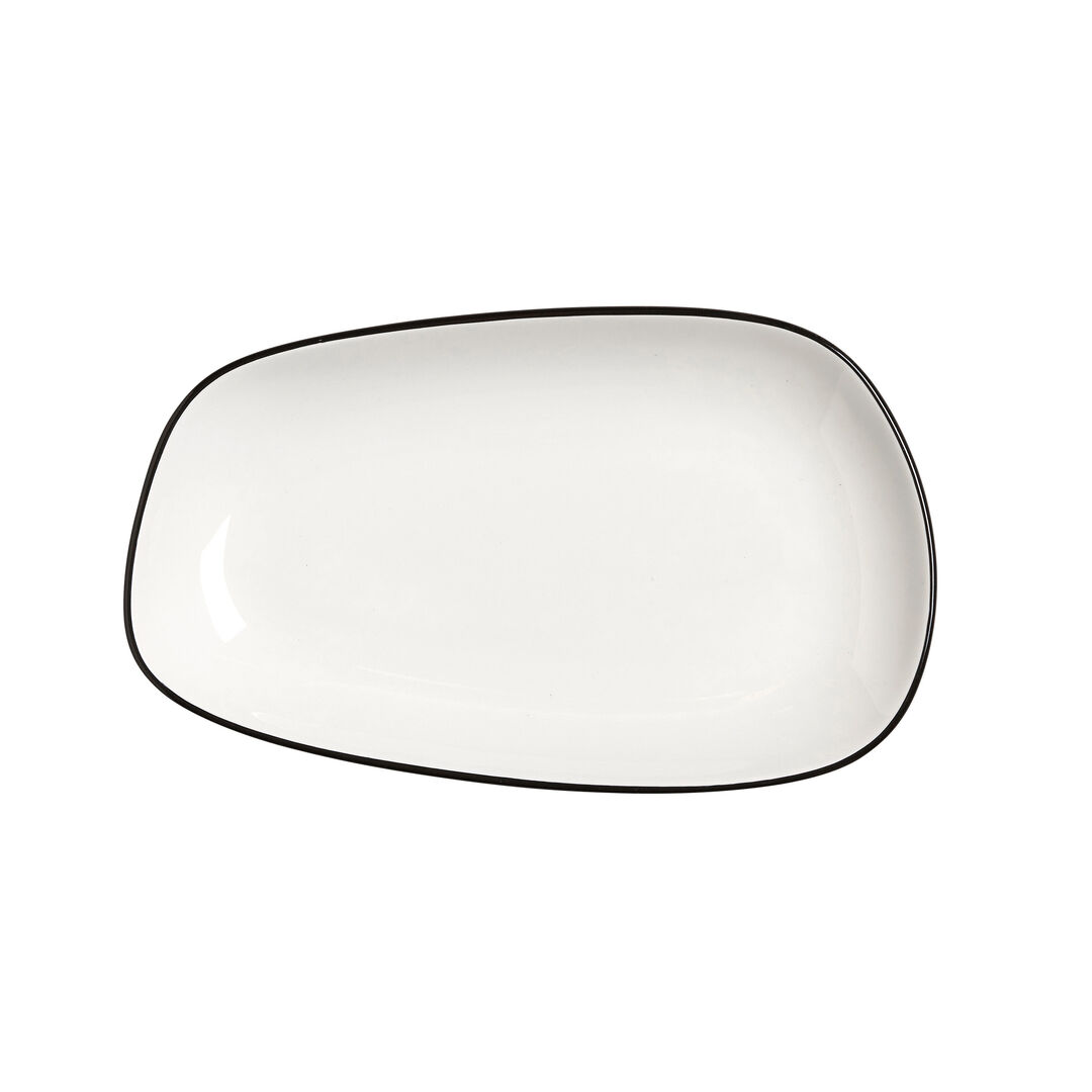 Asteria Nordic Tray Black Rim 24cm (9.5") - Pack of 12