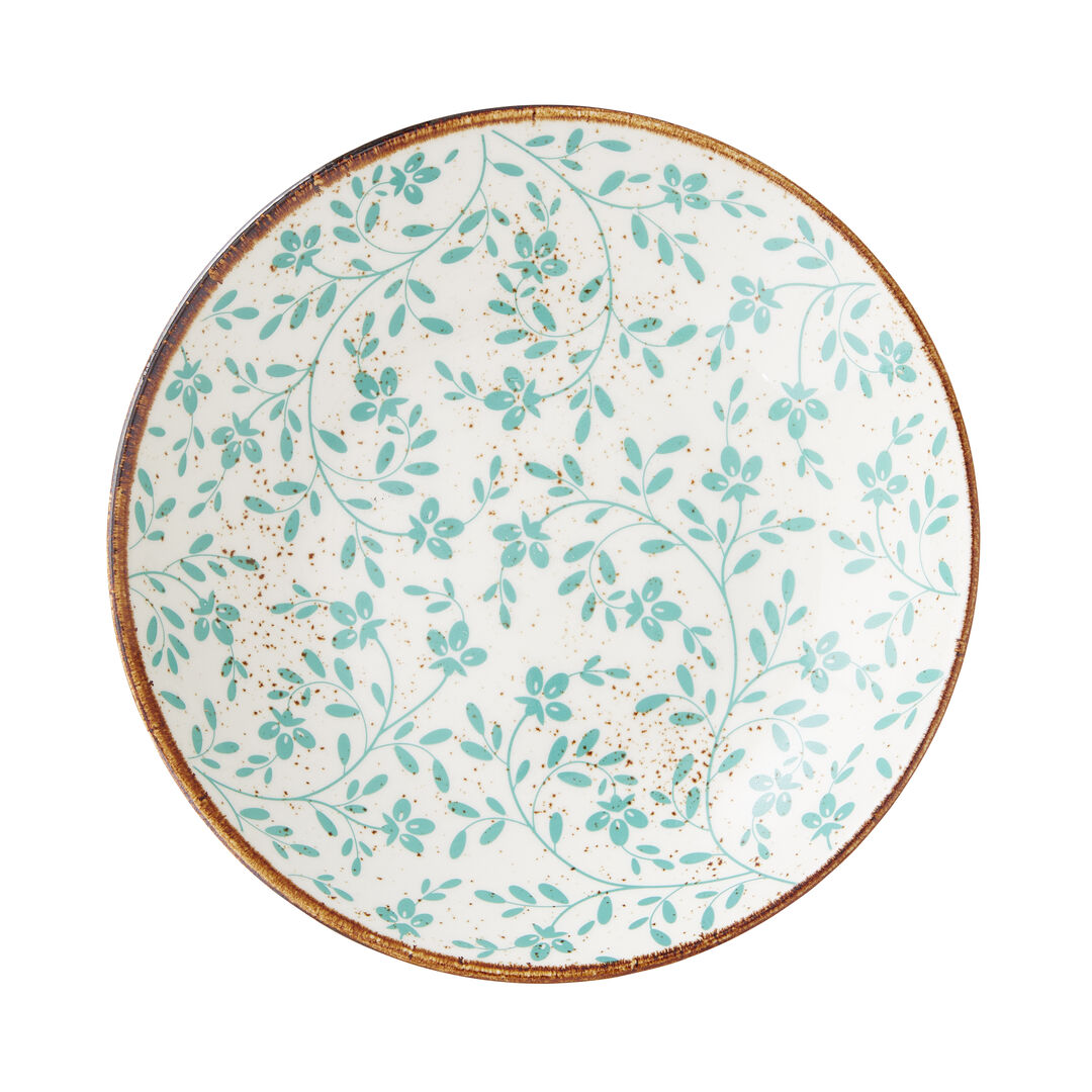 Flora Aqua Round Ceramic Coupe Bowl - Pack of 12