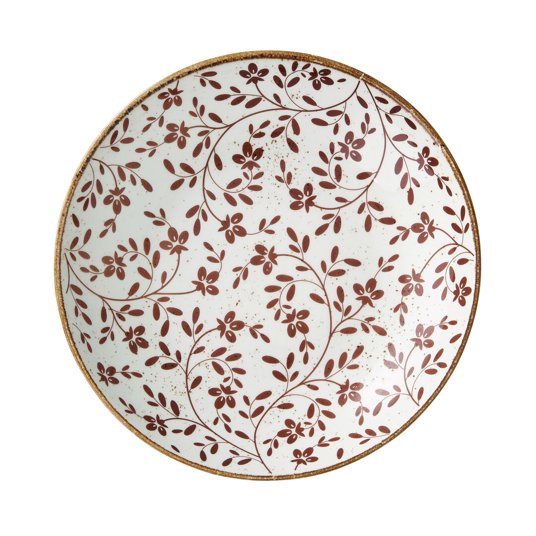 Flora Brown Round Ceramic Coupe Bowl - Pack of 12